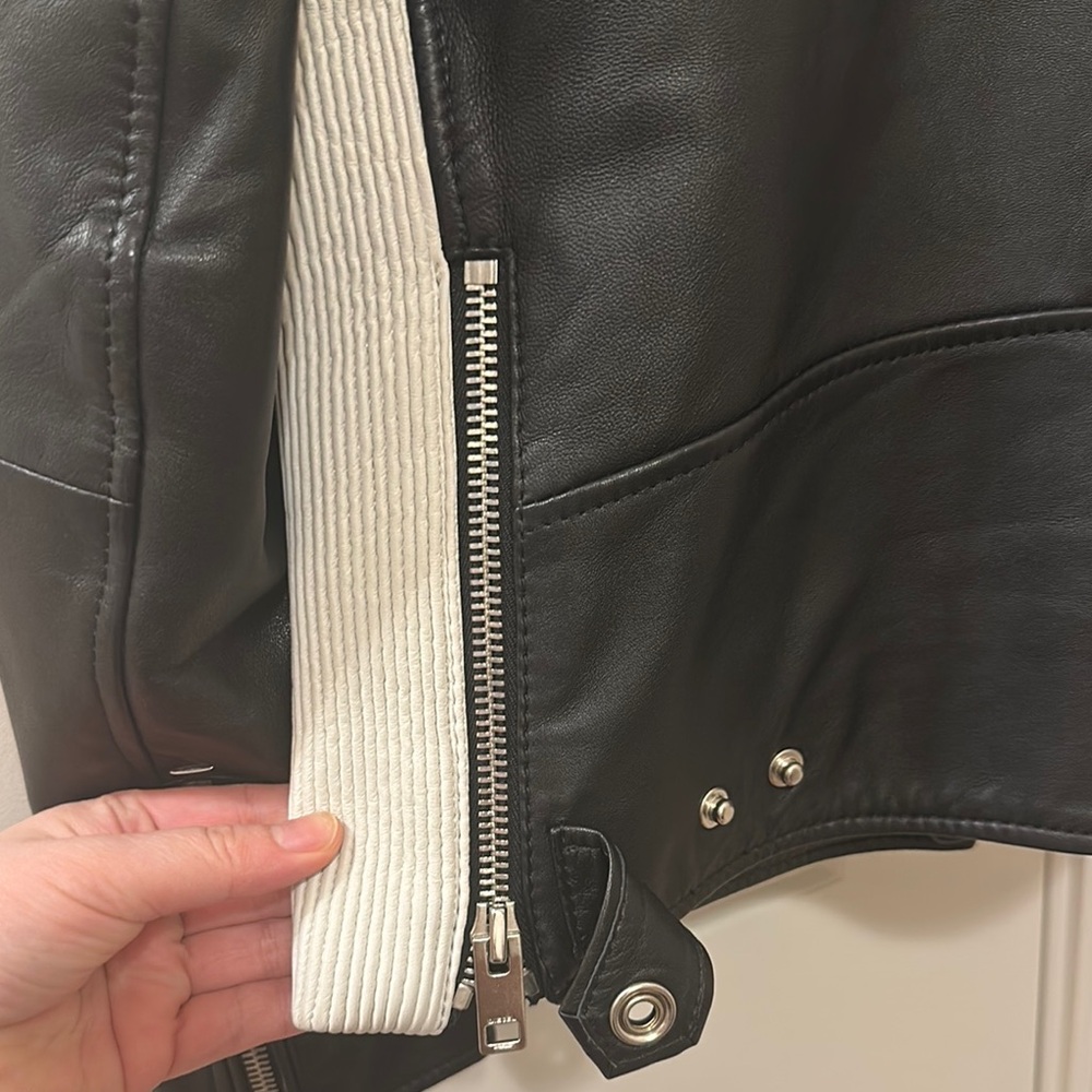 Diesel Black and White Leather Jacket - Picture 5 of 6